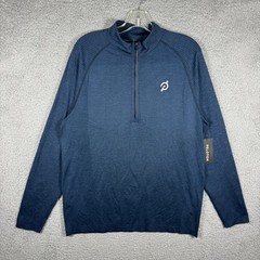 NWT Lululemon Peloton Mens Metal Vent Tech 1/2 Zip 2.5 Mineral Blue Large Gym