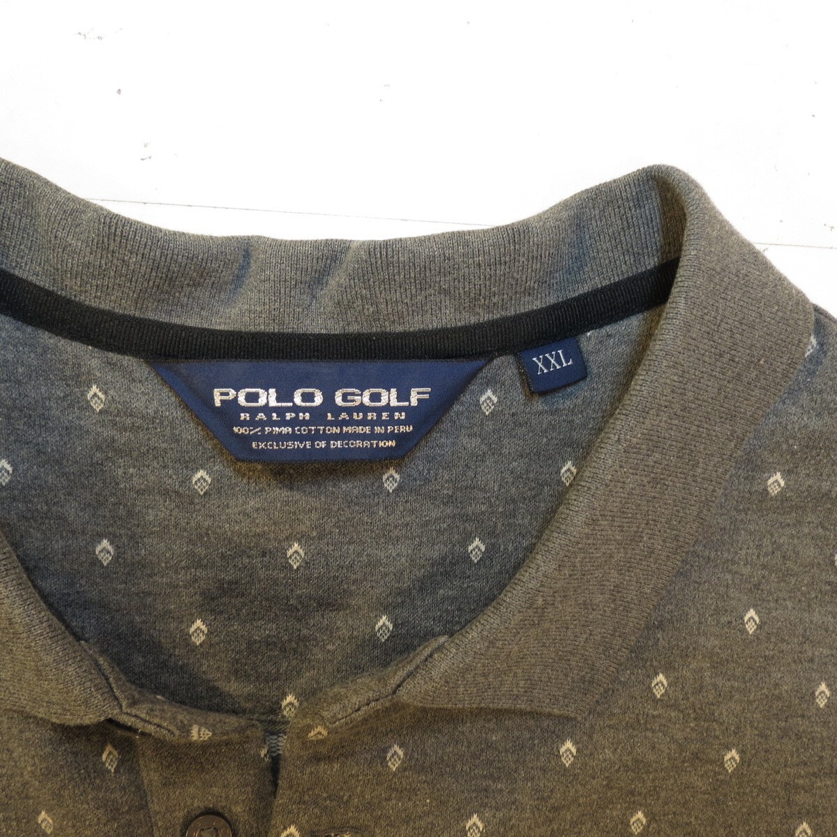 POLO GOLF RALPH LAUREN POLKA DOT PATTERN POLO SHIRT Mens XXL Gray gallery