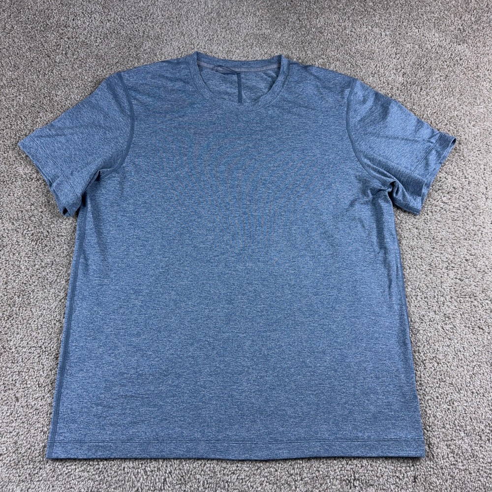 Lululemon Shirt Mens Large Blue Soft Jersey Tee Athleisure Stretch Casual