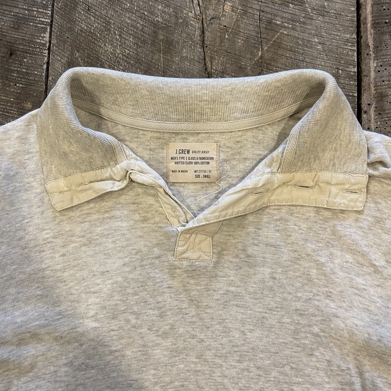 J. Crew Type 1 Class A Utility Jersey Military Mock Neck Henley Button Shirt S gallery