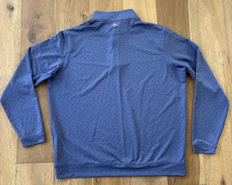 Peter Millar Perth Carts Men's Performance Quarter 1/4 Zip Pullover Blue XL gallery