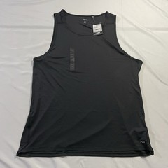 DSG Mens Stride Run Tank XL Pure Black Textured Mesh Moisture Wicking NWT