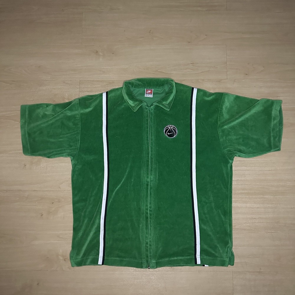 Vintage 90s Nike Basketball Shooting Shirt Jacket Jersey Size M Green