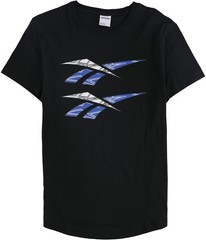Reebok Mens Double Vector Logo Graphic T-Shirt, black, 2XL