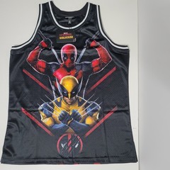 Marvel Deadpool VS Wolverine Jersey Lids Print Tank Top Red Black NEW Mens XL