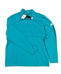 NEW Adidas Tour 1/4 Zip Pullover Large Golf Top Men Green Twist Weave $130 Tag