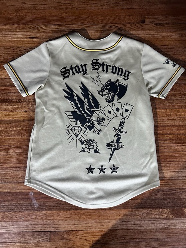 Black Pike Legend Collection Men's Jersey Shirt Stay Strong Graphic Black Yellow gallery