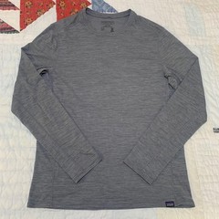 Patagonia Air Flow Long Sleeve Shirt Grey Mens Medium Activewear Hiking Tee
