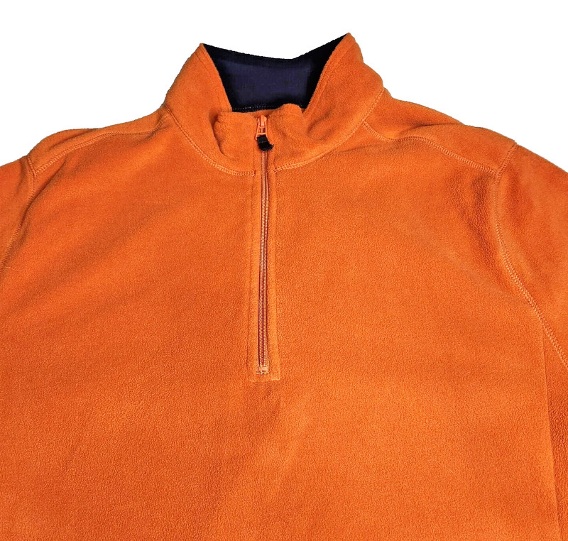 Saddlebred Mens Fleece Pullover Sz L Orange 1/4 Zip Mock Neck Long Sleeve gallery