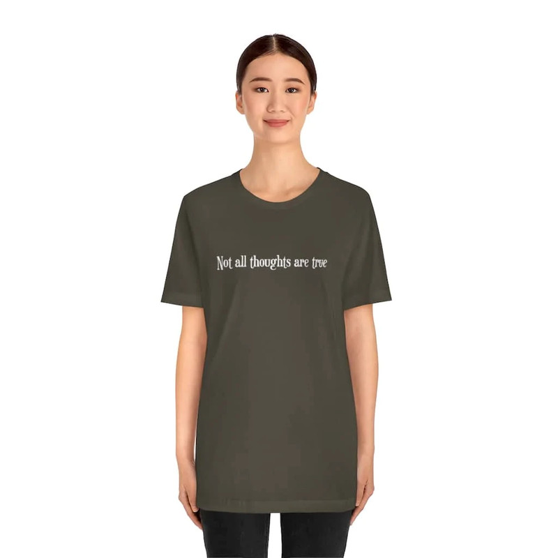 Bella & Canvas Short Sleeve Tee "Thoughts" white graphic w gallery