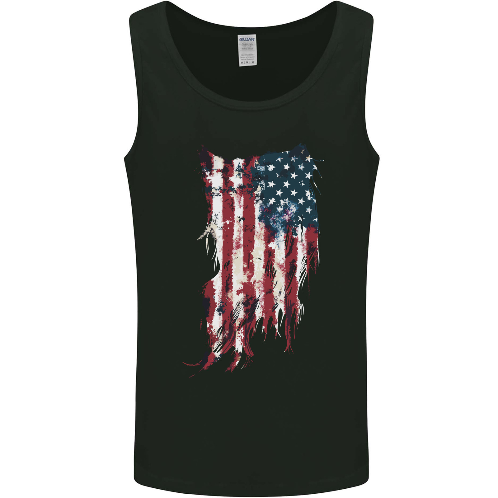 Distressed American Stars & Stripes Flag USA Mens Vest Tank Top gallery