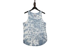 Bellfield Cloud Sky Print Sleeveless Shirt Tank Top Small S Blue White READ