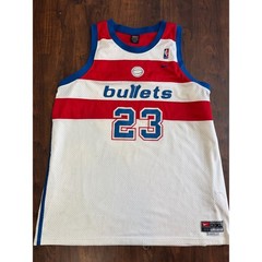 Vintage Michael Jordan Washington Bullets #23 Mesh NBA Jersey White Red Blue