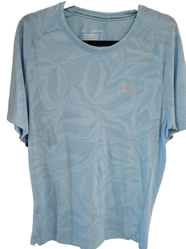 Under Armour Men's Short Sleeve Streaker T-Shirt New Size Large Lt. Blue