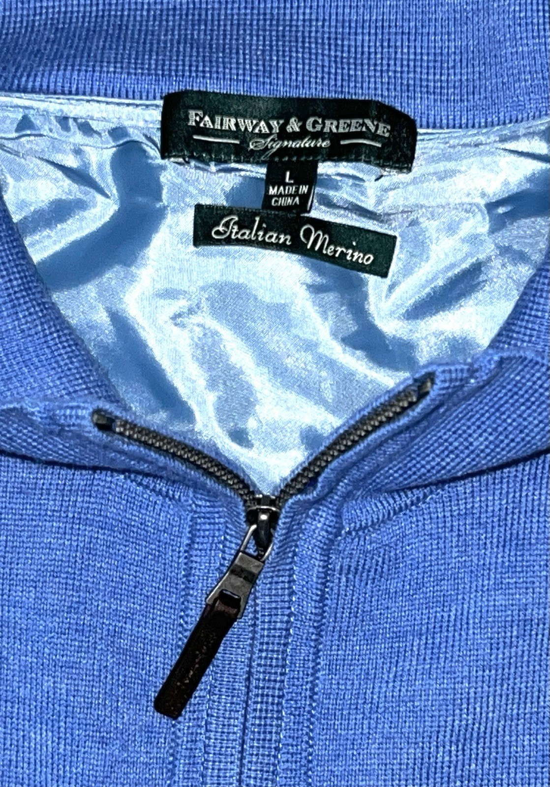 WINGED FOOT x Fairway & Greene 1/4 Zip Baruffa Italian Merino Windvest L MINT gallery