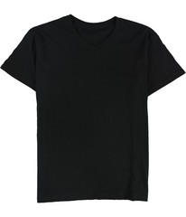 Tags Weekly Mens Solid V-Neck Basic T-Shirt, black, L
