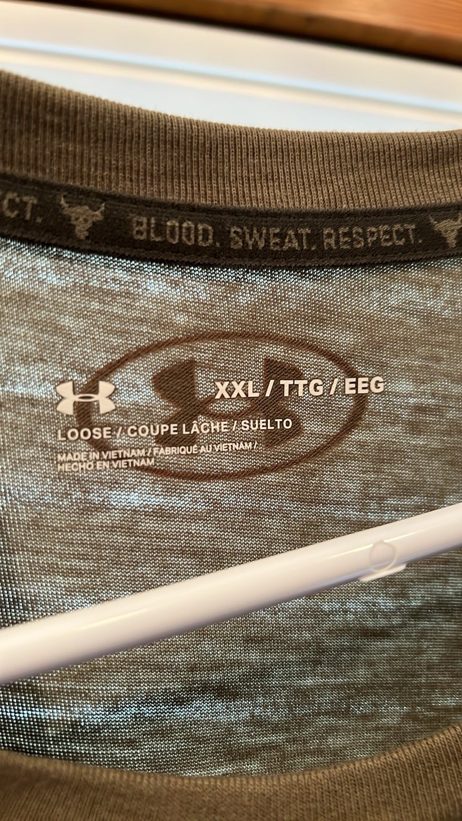 Under Armour Project Rock Shirt XXL 2XL Olive Drab OD Green Military Bull gallery