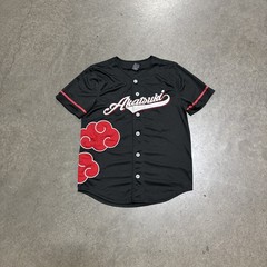 BoxLunch x Naruto Shippuden Akatsuki Baseball Jersey Mens Small Shirt Black