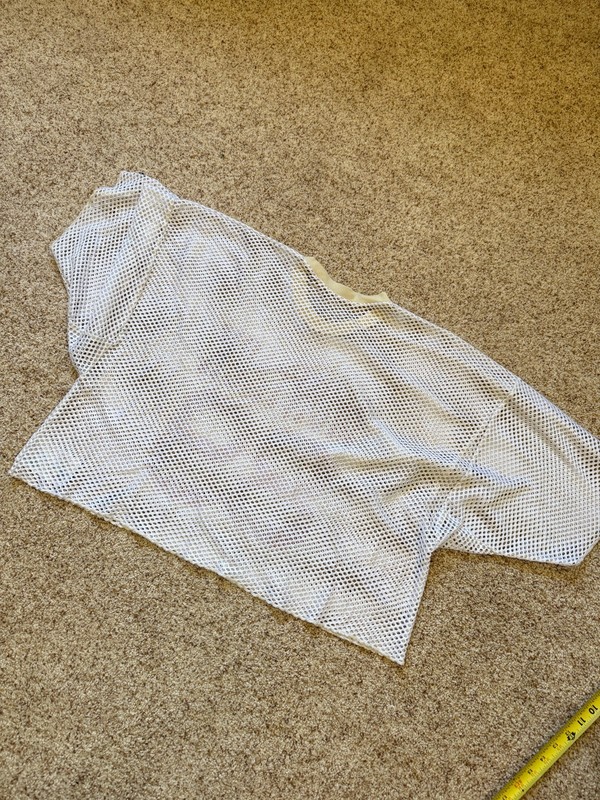 Vintage 80s Champion Montauk Football White Mesh Cropped Football Jersey Sz XL gallery