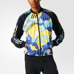 NWT~Adidas MONTAGE AOP Track sweat shirt Jacket superstar top firebird~Mens sz M