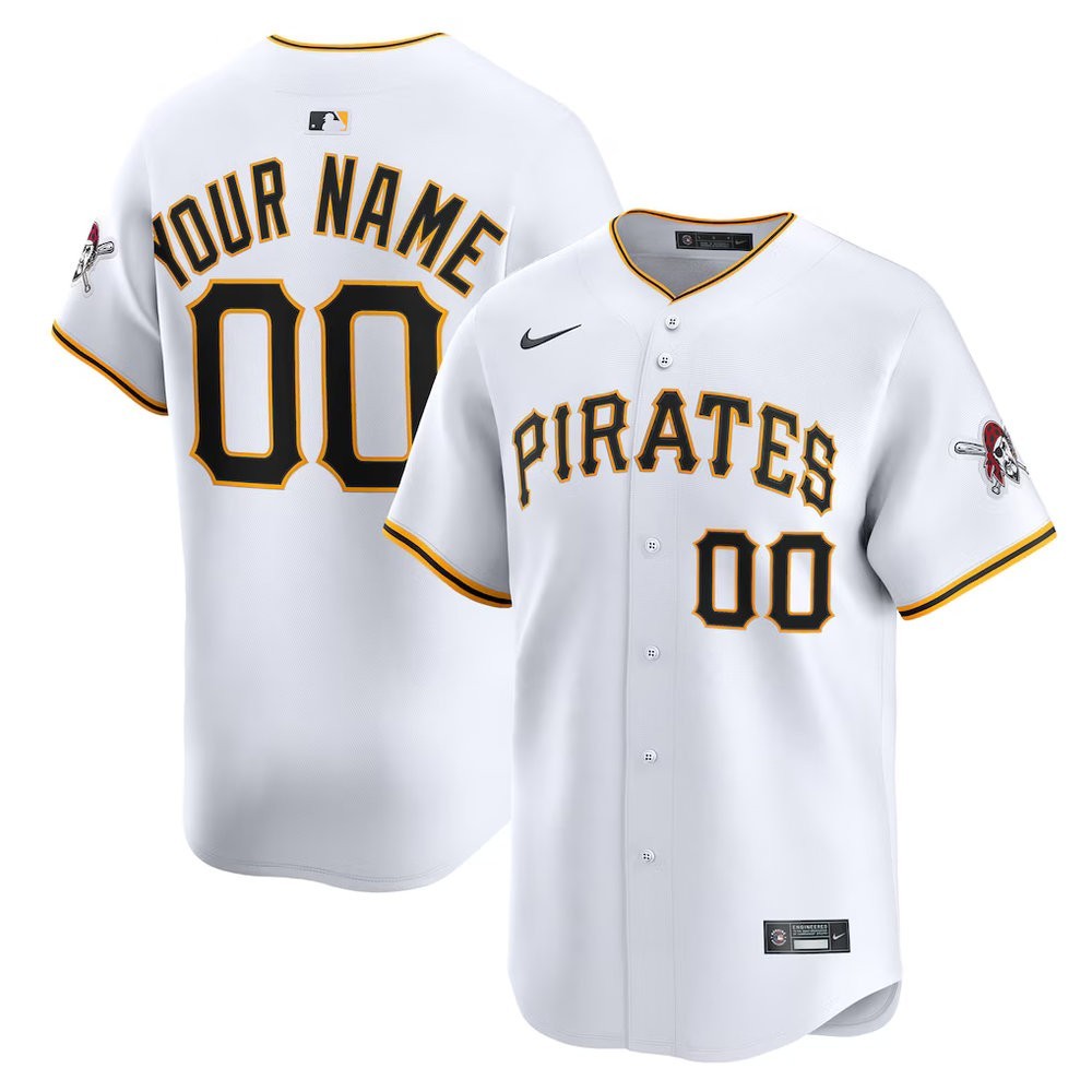Custom Nike MLB Pittsburgh Pirates Home Limited Edition Stitched White Jersey gallery