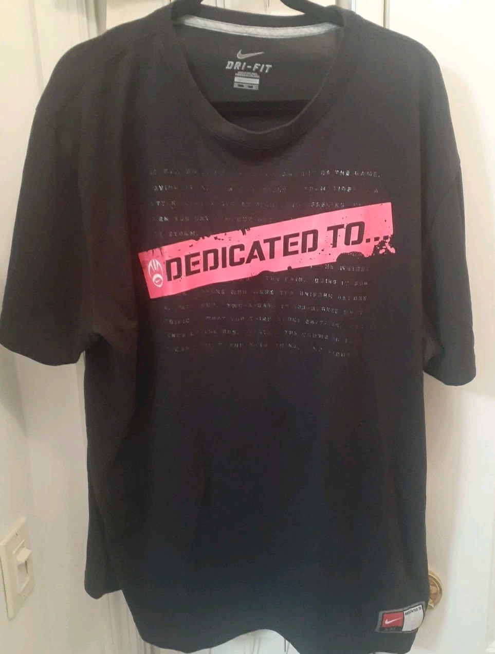 Nike Dri-Fit 2XL Dedicated To Football T-Shirt Black Wear To Practice gallery
