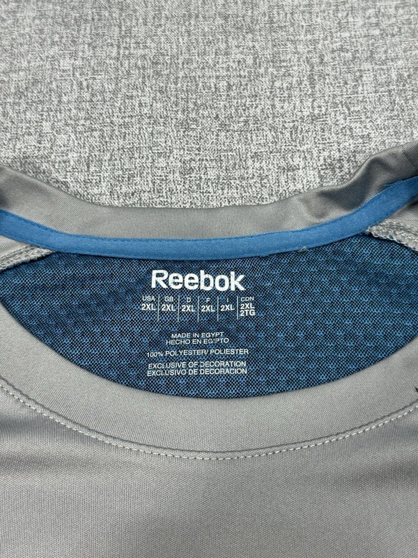 Reebok Athletic Performance T-Shirt Gray Blue XXL Polyester Activewear gallery