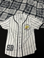 SpongeBob SquarePants White Pinstripe Baseball Jersey