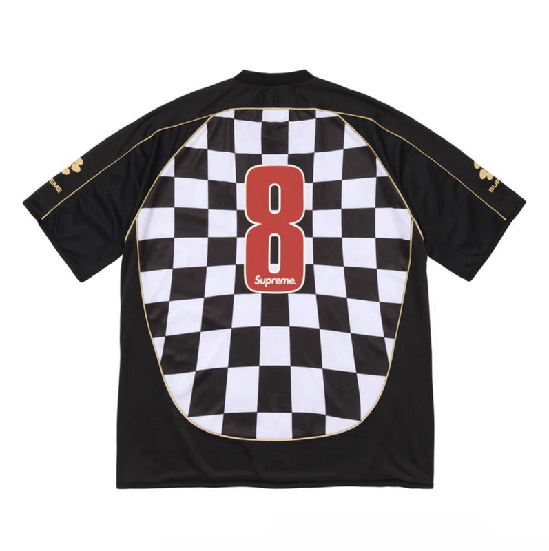 Supreme Checkerboard Soccer Jersey Black Size M gallery
