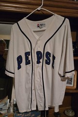 Vintage 90’s PEPSI Soda Pop White Next Generation Baseball Button Jersey L/XL