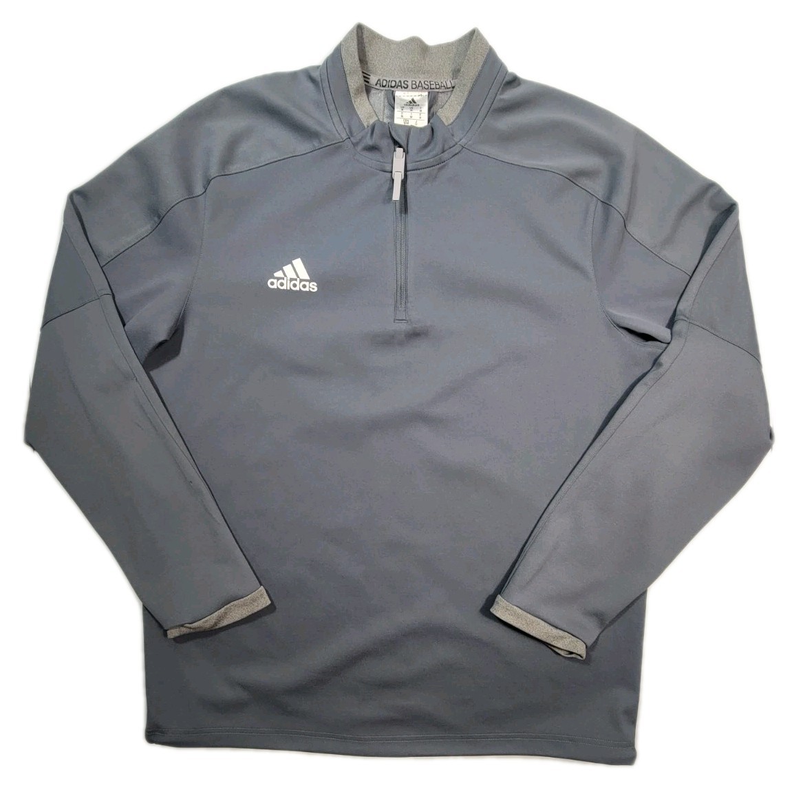 Adidas Baseball 1/4 Zip Pullover Mens Medium Gray Performance Training Top gallery