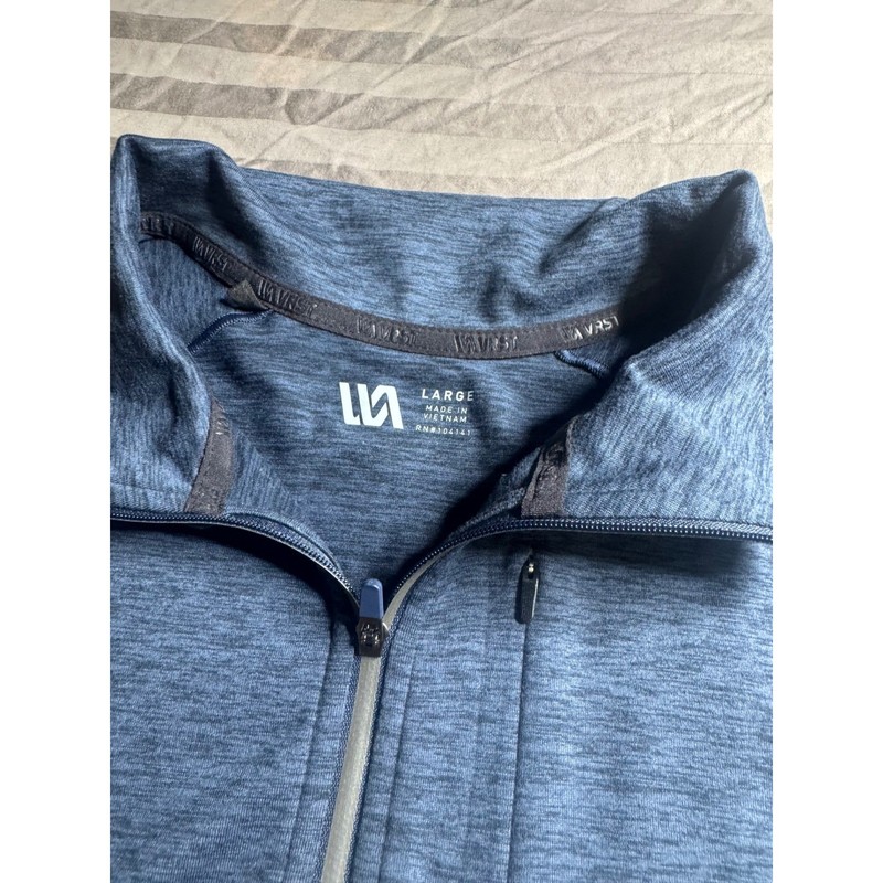 VRST Mens Quarter Zip Pullover Blue Heather Athletic Training Top Large RN104141 gallery