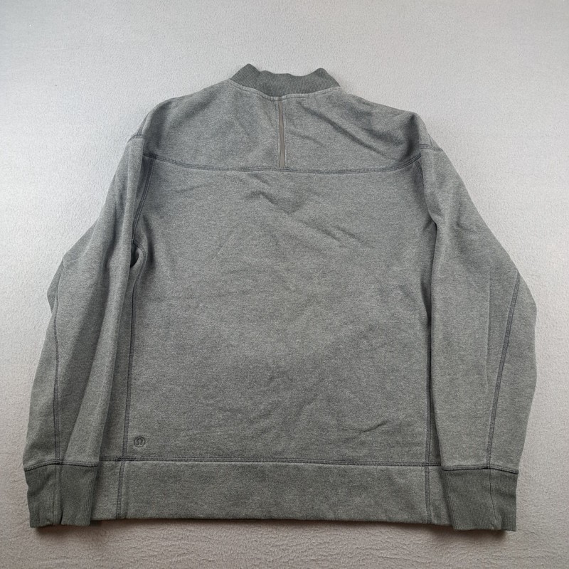Lululemon Henley Crewneck Sweatshirt Men's Size Medium Gray Pockets Kangaroo gallery