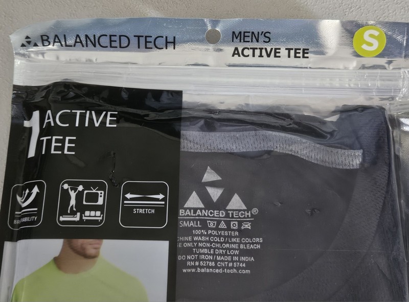 BALANCED TECH ACTIVE TEE Men's Small~ Breathable/Relaxed/Black Polyester Stretch gallery