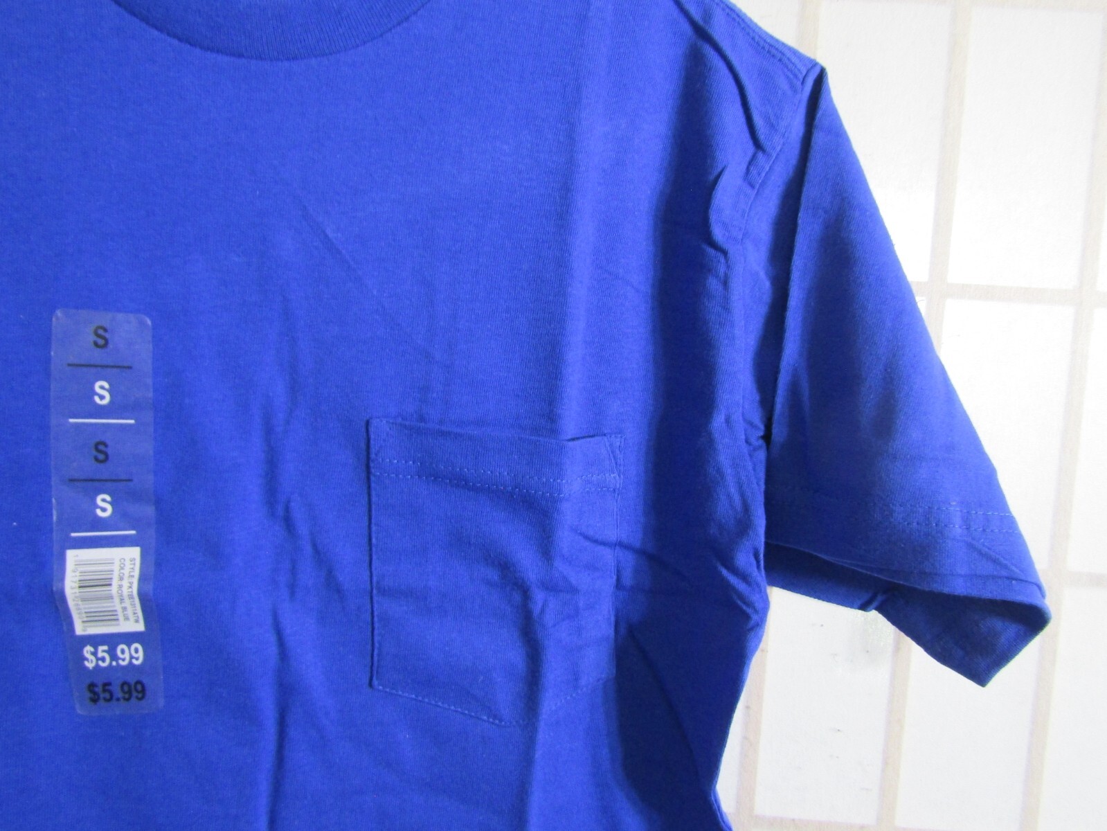 NIB RR Real Ranch Workwear Royal Blue Short Sleeve Pocket Cotton T-Shirt Men's S gallery