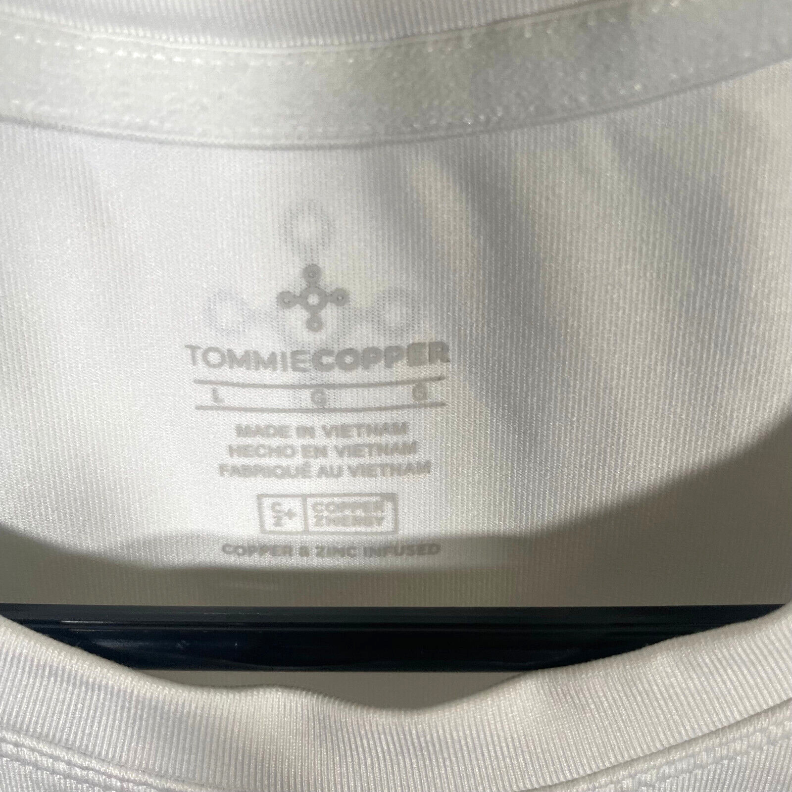 Tommie Copper Compression Shirt Mens Large White Back Support Activewear SS gallery