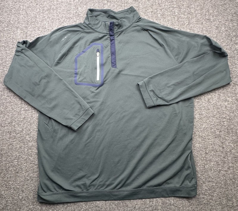 Peter Millar 1/4 Zip Pullover Sweater Men’s Sz XL Green Golf Performance Pocket gallery