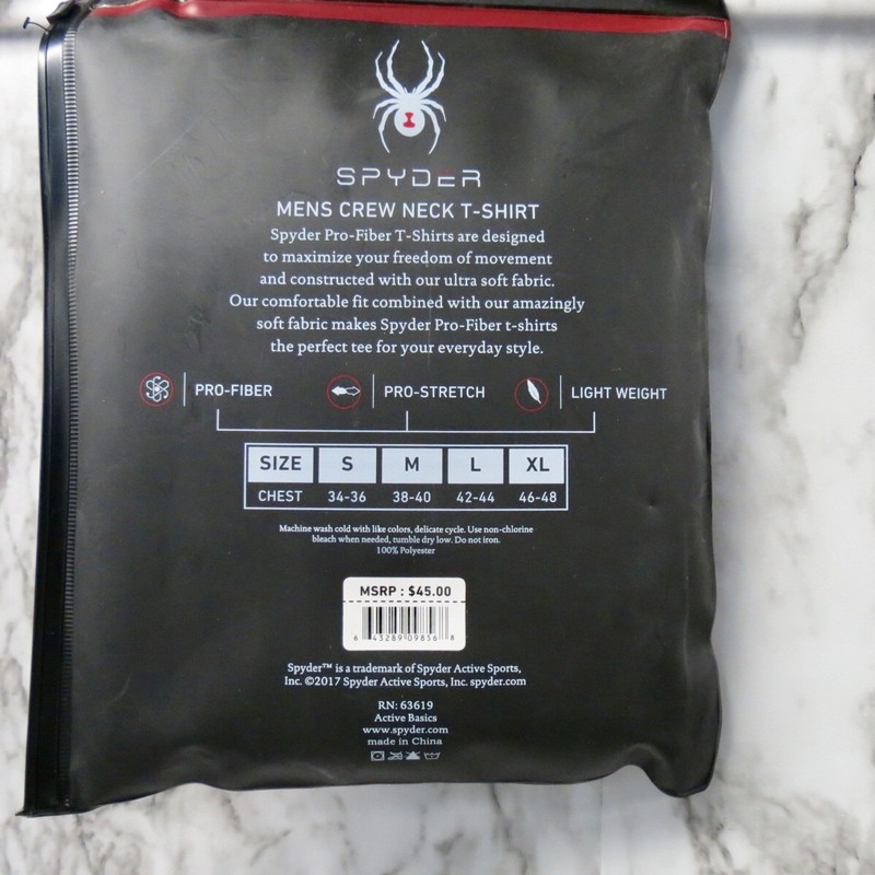 Spyder Crew Neck Exercise Activewear Running Gym Athletic T-shirt Men's Large gallery