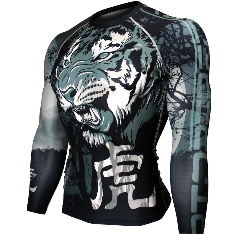 BTOPERFORM FX-166 NIGHT TIGER Compression Rash guard Under Base layer Gym MMA gallery