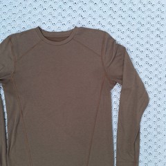 Outdoor Research Mens Tactical Coyote Polyester Wool Blend Baselayer Top Medium