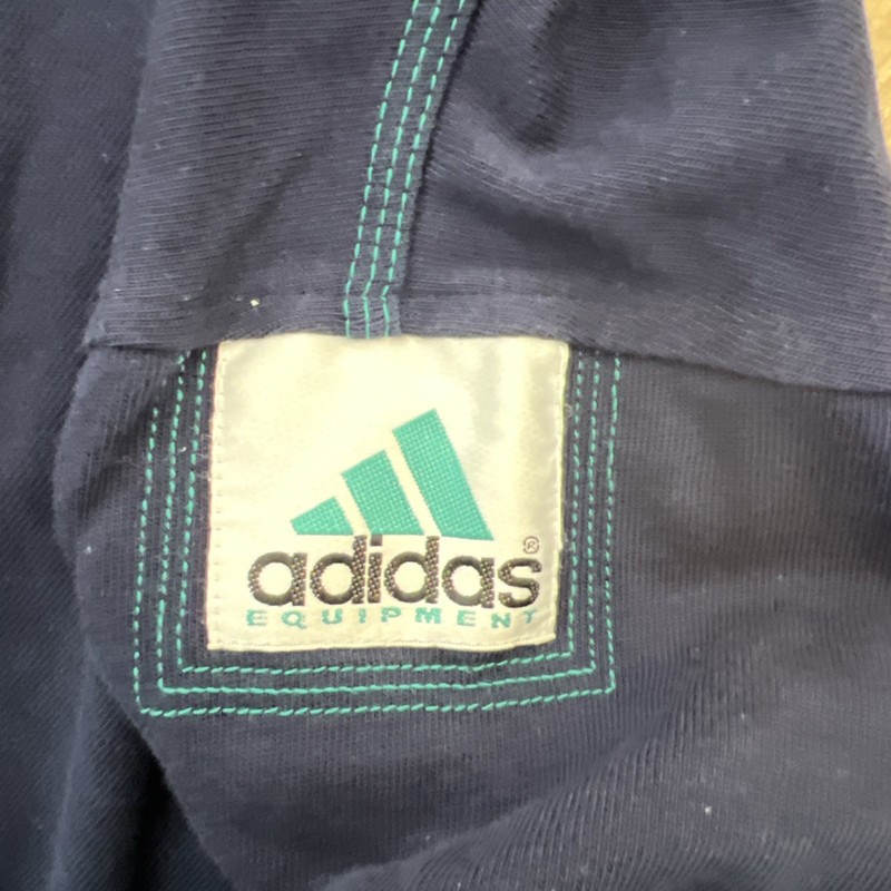 Adidas Equipment Polo Shirt Men's Blue Vintage Short Sleeved 1/4 Button size XL gallery
