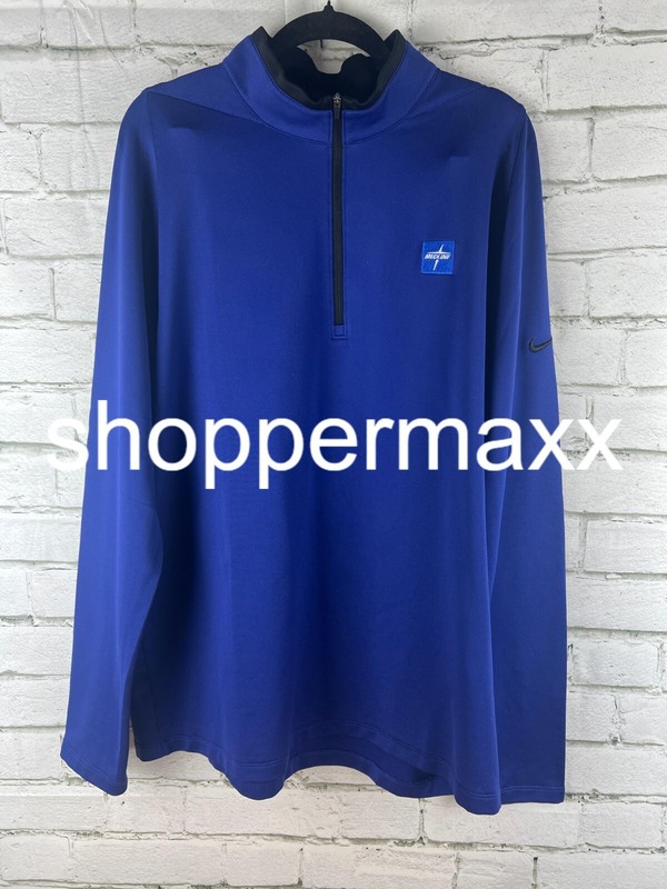 Nike Men's Royal/Black Dri-FIT Stretch 1/2-Zip Cover-up 779795 Medline, Large gallery
