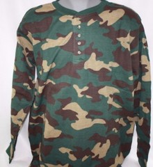 Mens KingSize King Size Hunter Camo Big & Tall Henley Long Sleeve Waffle Shirt