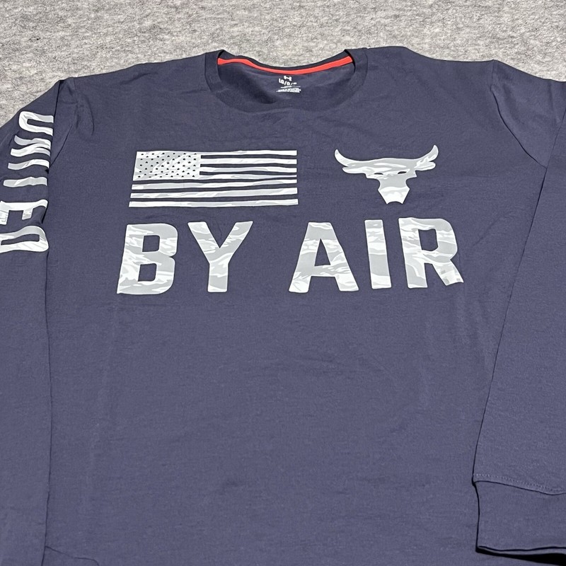 Under Armour Project Rock Veterans Day T-SHIRT MEN'S L BY AIR USA FLAG CREWNECK gallery