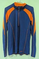 Patagonia Blue And Orange Half Zip Pullover Capilene Size Large