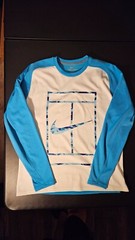 Nike Dri-Fit Tennis Practice Crew Pullover Thick Shirt Mens L White Blue Camo…