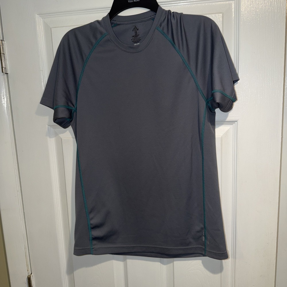 Adidas T Shirt Mens Size Small Gray Gym Active Work Out Short Sleeve Flex 360