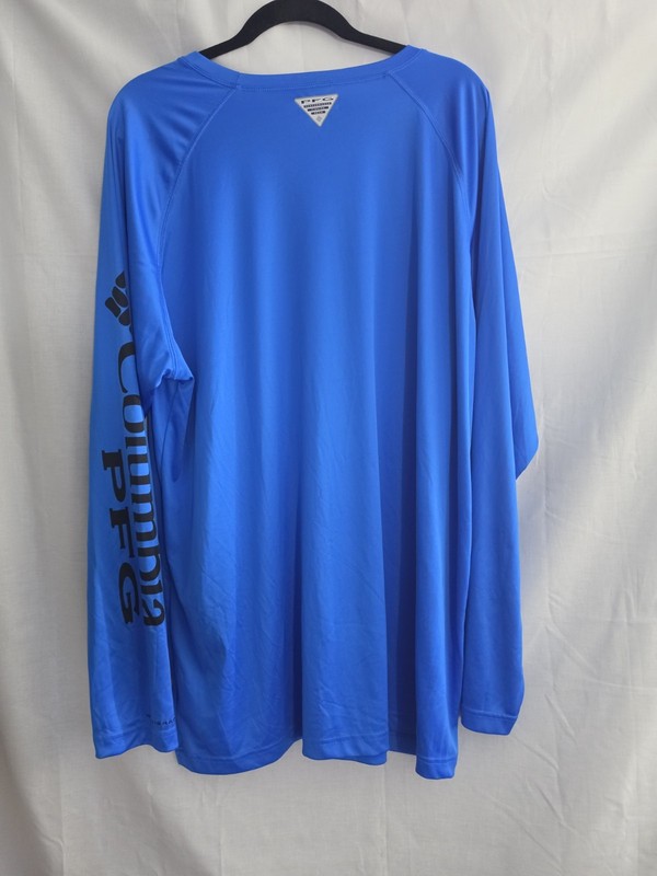 Columbia PFG Omni Shade Long Sleeve Fishing Shirt Blue Men's 2XL Performance gallery