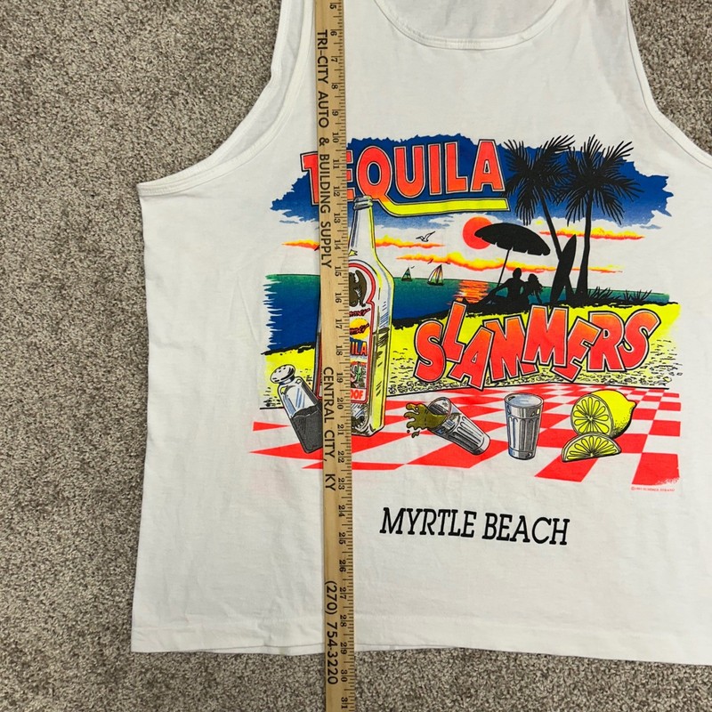 Vintage Tequila Slammers Double Sided Tank Top Myrtle Beach Men XL USA Made 90s gallery