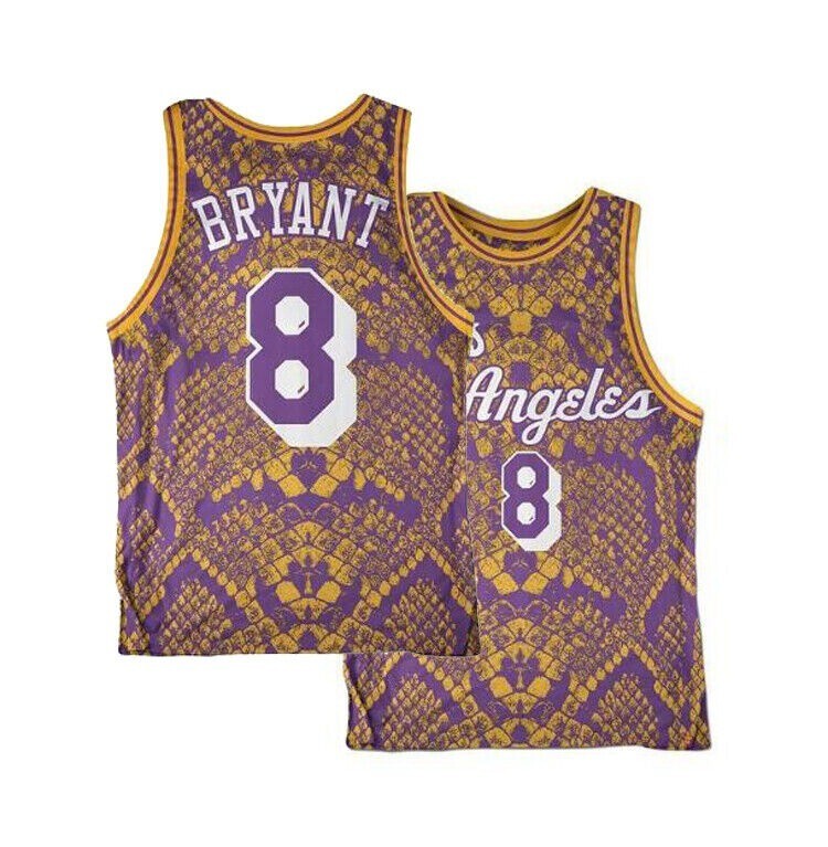 Design Bryant #8 Basketball Jersey Los Angeles Snake Skin Hip Hop Custom gallery